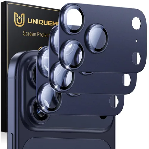 Vista 29 de UniqueMe para Paquete de 3 Protectores de Lente de Cámara para iPhone 15 Pro/iPhone 15 Pro Max, [Protección contra Caídas] [Compatible con Fundas]