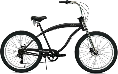 Vista 7 de Tracer Avalon 26 & 29 Inch Beach Cruiser Bike Negro mate