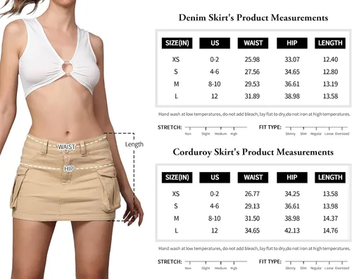 Vista 4 de Falda de mezclilla tipo cargo para mujer, mini, cintura baja, con botones y bolsillos con solapa Y2K
