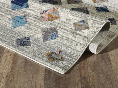 Vista 7 de Abani Southwestern - Alfombra rectangular de 3 x 5 pies, colección Porto - Alfombra decorativa con patrón de bloques beige y naranja