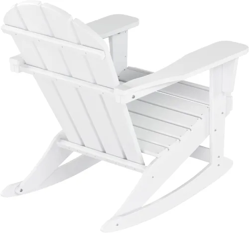 Vista 171 de WestinTrends Silla mecedora Malibu de poliéster para exterior/patio Adirondack, Negra