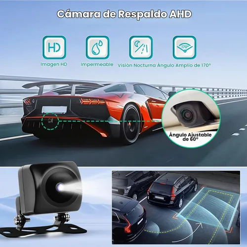 Vista 7 de Radio estéreo de coche para Toyota Highlander 2009 2010 2011 2012 2013 2014 con Carplay inalámbrico Android Auto, 4+64G 10.1 pulgadas HD IPS