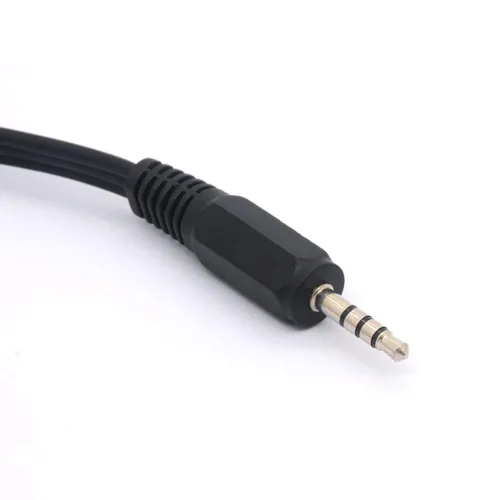 Vista 2 de Cable divisor de audio de 3,5 a RCA (9.8 in) Cable adaptador de 0.138 in Mini 1/8" TRS estéreo macho a 3 RCA hembra Jack