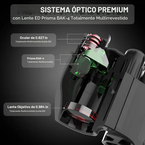 Vista 3 de Binoculares compactos de 6 x 25, mini bolsillo pequeño tamaño portátil 9.5 ° campo de visión gran angular de 0.827 in, ocular grande, gafas ED