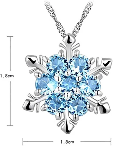 Vista 6 de Collar elegante Afazfaide con colgante de copo de nieve con cristales de estrás para fiestas de Navidad
