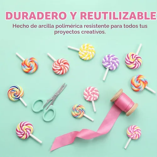 Vista 4 de EXCEART Adornos de piruletas de arcilla 36 piezas de decoraciones de dulces