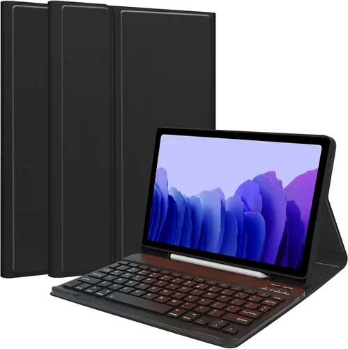 Vista 13 de Funda de teclado para Samsung Galaxy Tab S6 Lite de 10.4 pulgadas 2024/2022/2020, funda protectora Magentic con soporte para S-Pen y teclado Negro