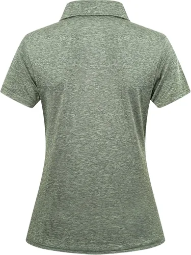 Vista 2 de MAGNIVIT Camisas polo de golf ligeras de 4 botones para mujer, de secado rápido, atléticas