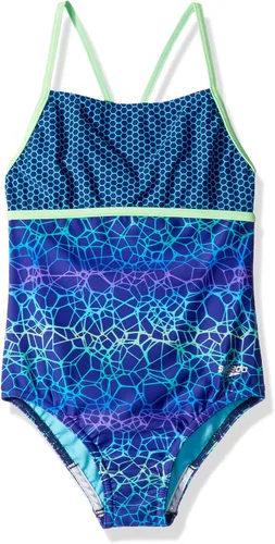 Vista 56 de Speedo Traje de baño de una pieza para niña con tiras finas Azul (Blue Print)