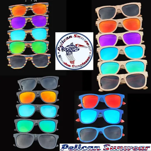 Vista 8 de Gafas de sol de madera Polarizadas Marco de madera vintage 100% protección UVAUVB Funda de bambú Hombres y mujeres