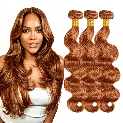 Vista 103 de P4613 Cabello humano rizado onda profunda marrón y paquetes mixtos 8 10 12 P4613 Ombre Marrón-Rubio-DP