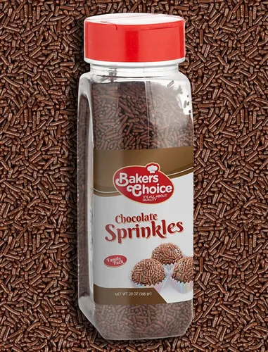 Vista 9 de Bakers Choice Chocolate Sprinkles for Ice Cream Toppings - Chocolate Jimmies Sprinkles for Baking - Dairy Free, Kosher 6.35 oz.