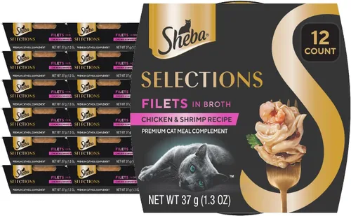 Vista 11 de Sheba Selections Filets Complemento húmedo para gatos, pollo, 1.3 onzas, 12