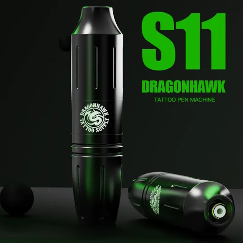 Vista 2 de Dragonhawk Kit de bolígrafo de tatuaje inalámbrico, negro Kit de tatuaje -1