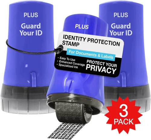 Vista 29 de Guard Your ID Advanced 2.0 Rodillos de goma para robo de identidad, borrador de dirección y prevención de seguridad (Paquete regular de 3, negro)