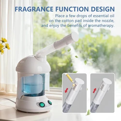 Vista 2 de Vaporizador Facial 3 en 1, Vaporizador para el Cabello, Humidificador de Aire con Niebla Caliente Hidratante, Sistema de Hidratación, Atomizador
