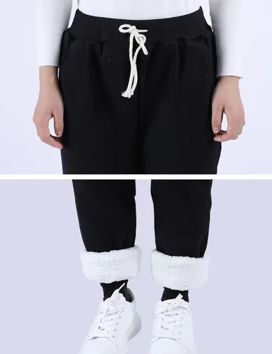Vista 6 de Yeokou - Pantalones deportivos abrigados de invierno para mujer, con forro de sherpa