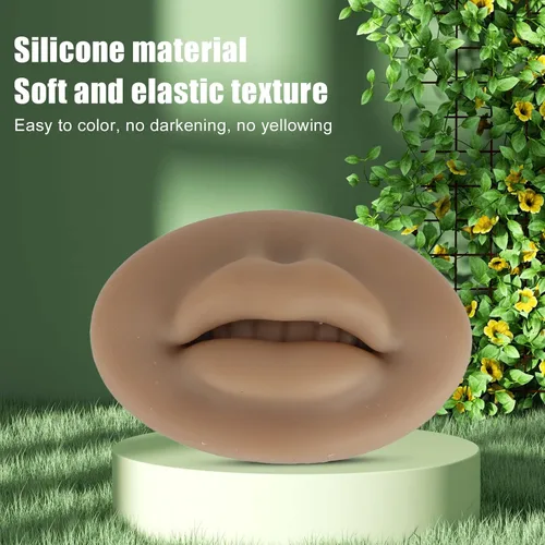 Vista 4 de Labios de silicona 3D semipermanentes de tacto real con imitación para labios de entrenamiento, lengua de oído, boca de ojos, silicona 3D