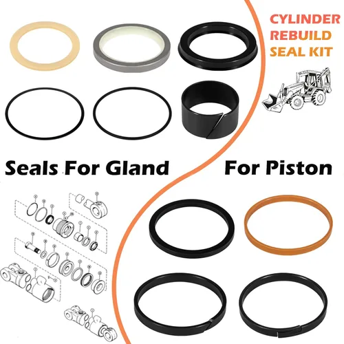 Vista 8 de Kit de sello de máquina completa para caja 580E 580SE 580SD, Boakhoe cargador cubo cilindros hidráulicos kit de sello de repuesto G109456*2+G109417*