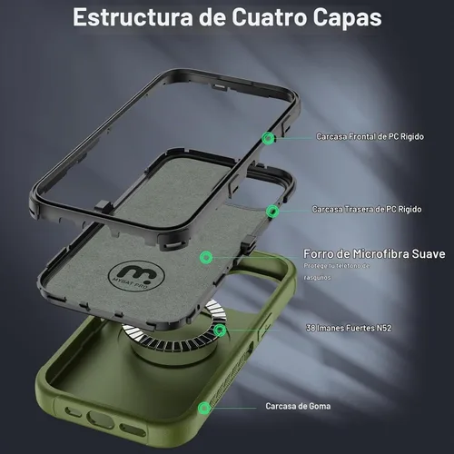 Vista 4 de MYBAT PRO Maverick Series - Funda para iPhone 15 Plus, protección militar resistente contra caídas, compatible con MagSafe, protector de pantalla