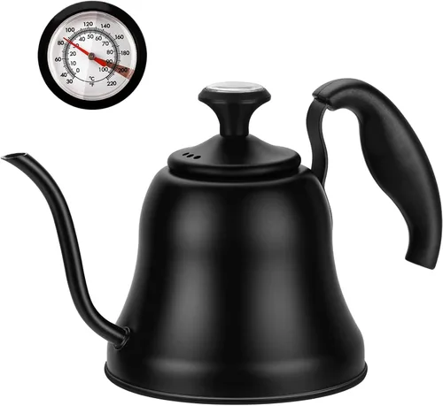 Vista 12 de Hervidor de café para estufa, hervidor de cuello de cisne premium, tetera para verter café y té, tetera de estufa, calentador de agua caliente