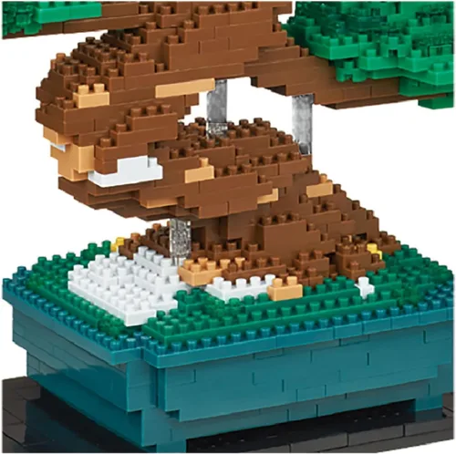Vista 4 de nanoblock - Bonsai Matsu Deluxe Edition World Famous, Advanced Hobby Series Kit de construcción, verde (NB039)