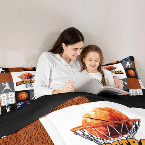 Vista 106 de Juego de ropa de cama de baloncesto para niños y adolescentes, juego de edredón deportivo para niños, tamaño matrimonial, suave, ligero, decoración