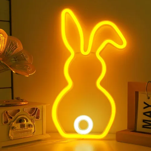 Vista 18 de ENUOLI Lámpara de luz LED de neón en forma de estrella blanca cálida con base, funciona con pilas y USB, letrero de neón LED en forma de estrella