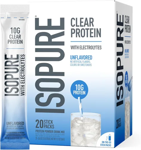 Vista 14 de Isopure - polvo de proteína de suero de leche con sabor a fruta ligera refrescante