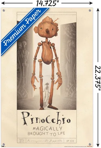 Vista 3 de Netflix Guillermo Del Toro Pinocho - Póster de pared con pasadores