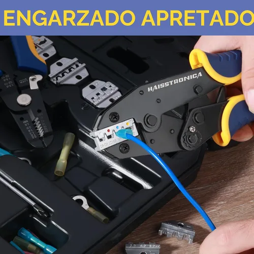 Vista 5 de haisstronica - Juego de herramientas de crimpado - 6 piezas de matrices de crimpado para termorretráctiles, nailon aislado, no aislado, terminal