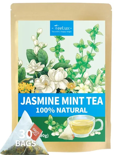 Vista 30 de TeeLux - Bolsas de té de cebada, sabor a nuez y tostado, sin cafeína, 0.07 oz x 50 bolsas Té de grano de cebada asada con aroma a nuez, sin