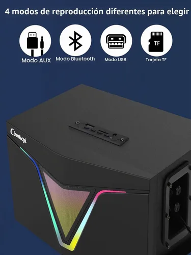 Vista 5 de 2.1 Altavoz de computadora alimentado por USB con subwoofer,Altavoces de PC con subwoofer-Satélites de rango completo de agudos medios dobles de 4.7
