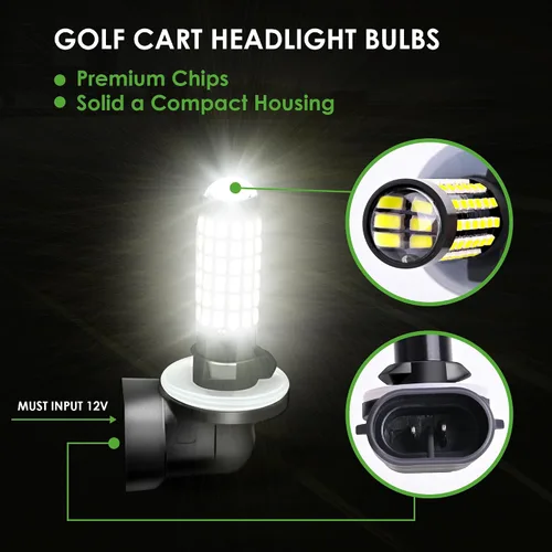 Vista 3 de 10L0L 881 Bombilla de faro para carrito de golf para EZGO Club Car DS Precedent, bombillas antiniebla súper brillantes para kit de luces de carrito
