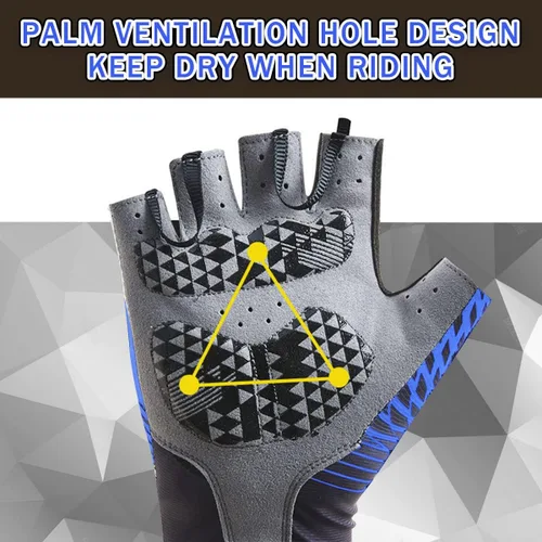 Vista 7 de YUNZSXJY Guantes de ciclismo de medio dedo, guantes de ciclismo de montaña para hombres y mujeres, guantes de bicicleta MTB