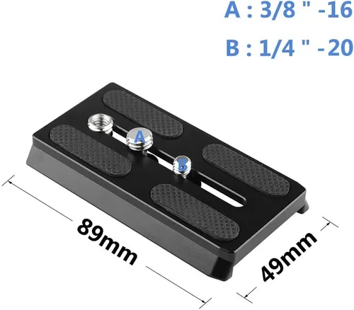 Vista 2 de CAMVATE Placa base de liberación rápida para cámara con roscas de 1/4" y 3/8" compatible con trípode Manfrotto577/501/504 - 2149