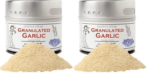 Vista 10 de Ajo granulado, sin OMG, empaquetado a mano en latas magnéticas, de origen sostenible, cultivado en Estados Unidos, totalmente natural, no irradiado
