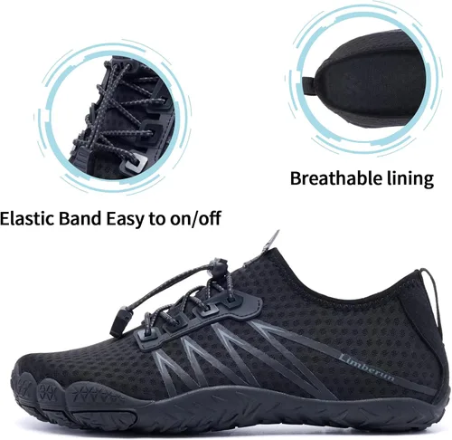 Vista 4 de Limberun Zapatos de agua para hombre y mujer, de secado rápido, para natación, ligeros, de punta ancha, para la playa, la piscina, para deportes al