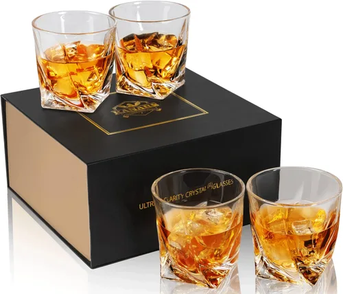 Vista 9 de KANARS Vasos de whisky Old Fashioned de 10 onzas, juego de 2 vasos de licor