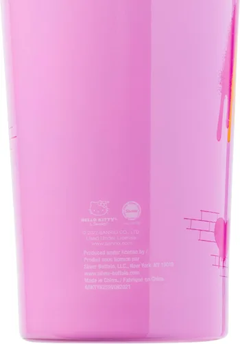 Vista 6 de Silver Buffalo Sanrio Hello Kitty Graffiti - Vaso de acero inoxidable de doble pared con popote con Hello Kitty y Joey, 22 onzas Rosa/Multi