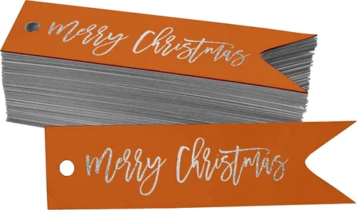 Vista 25 de Etiquetas colgantes con texto en inglés «Merry Christmas» para botellas de papel de aluminio, paquete de 50 unidades Aqua Blue