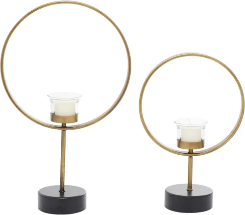 Vista 22 de Deco 79 Portavelas decorativo de metal de aluminio, soporte de vela de palmera, juego de 3 candelabros de 6 pulgadas, 8 pulgadas, 10 pulgadas