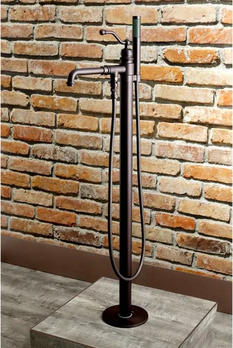Vista 7 de Kingston Brass KS7035ABL - Grifo de bañera independiente con ducha de mano, bronce aceitado