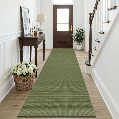 Vista 133 de KOZYFLY - Tapete para puerta de interior, lavable, pequeña, antideslizante, con respaldo de goma, felpudo de algodón para el hogar, color negro