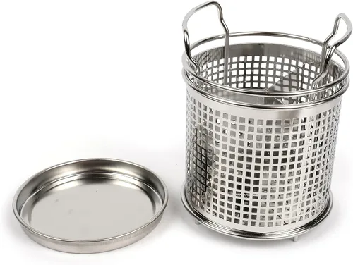 Vista 4 de LENITH Soporte redondo para utensilios de cocina de acero inoxidable – Base pesada para estabilidad – Utensilios de cocina con divisor extraíble