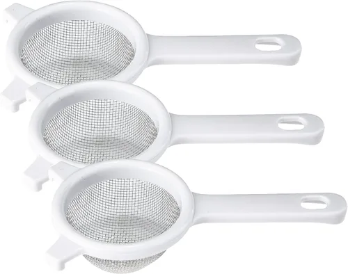 Vista 7 de Chef Craft Colador clásico de malla de acero inoxidable, 3 pulgadas, blanco