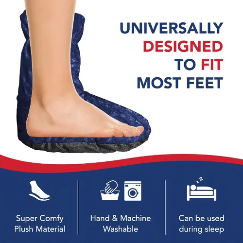 Vista 5 de Botas calentadoras con insertos para pies desarrolladas por médicos, calentadores de pies para mujer y hombre, botas calentadoras y manual para Azul