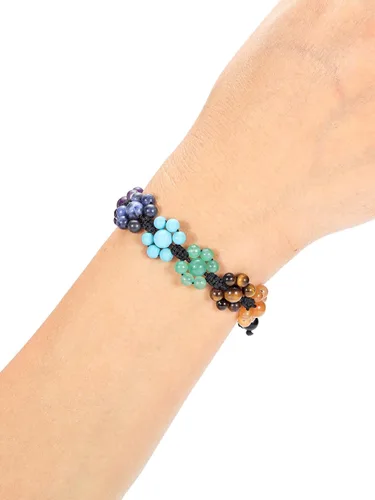 Vista 3 de TOP PLAZA - Pulsera de cuentas de chakras con 7 cristales curativos para yoga, meditación, relajación, ansiedad, para hombre y mujer
