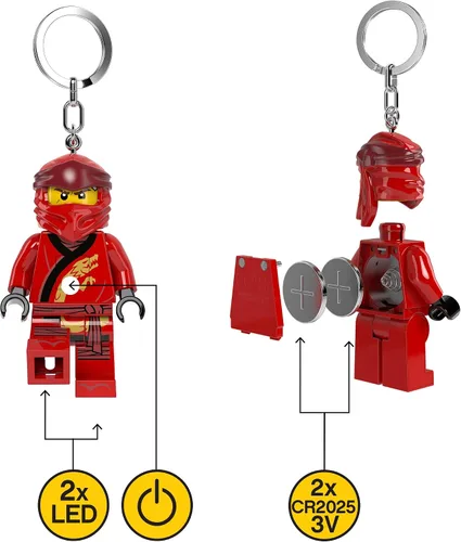 Vista 7 de LEGO Ninjago - Llavero de luz grande de 3 pulgadas de alto, Kai (KE149H)