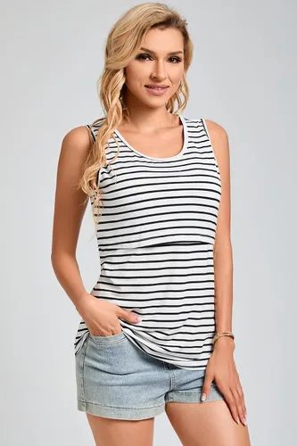 Vista 9 de Sosolism Rayon Nursing Tank Top for Breastfeeding Sleeveless Maternity Vest Pregnancy Clothes Maternity 3 Pack